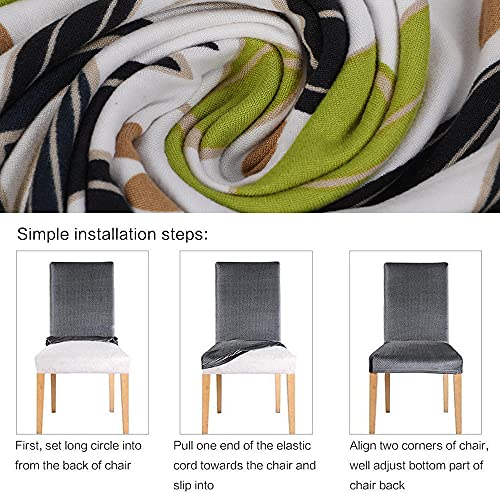 Housse de chaise fleurie en spandex extensible pour salle à manger et banquet