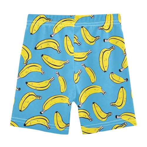 Banana Cartoon Blue Prints Girls Shorts Elastic Waist Sports Shorts Girls Leggings Pants for 4-10 Years2