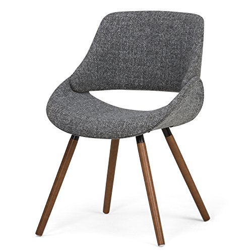 Simplihome Malden 18 Inch Mid Century Modern Bentwood Dining Chair In Grey Woven Fabric, For The Dining Room #TOP9