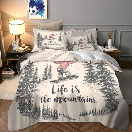Ensemble de literie microfibre résistante 3D drawn montagne confortable