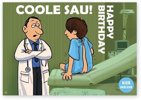 'witzekarten – Postal con Sonido – Coole Sau. Happy Birthday, la un Witz erzählt con KUVERT)