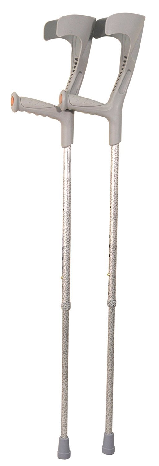 Compact Funky Pattern Forearm Medical Stabilising Crutches - Pair (Grey)
