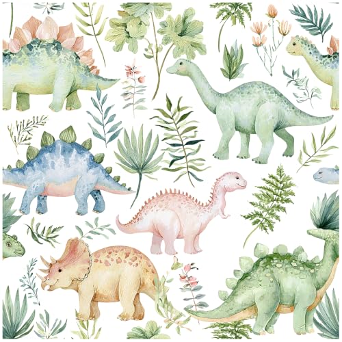 HAOKHOME Dinosaur Peel and Stick Wallpaper Nursery Boys Room 17.3in x19.7ft