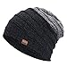 Bonnet d'hiver chaud en tricot pour homme et femme - Doublure polaire - Pour le sport, le cyclisme, l'escalade, le ski, l'escalade, le vent - Long Slouch Beanie
