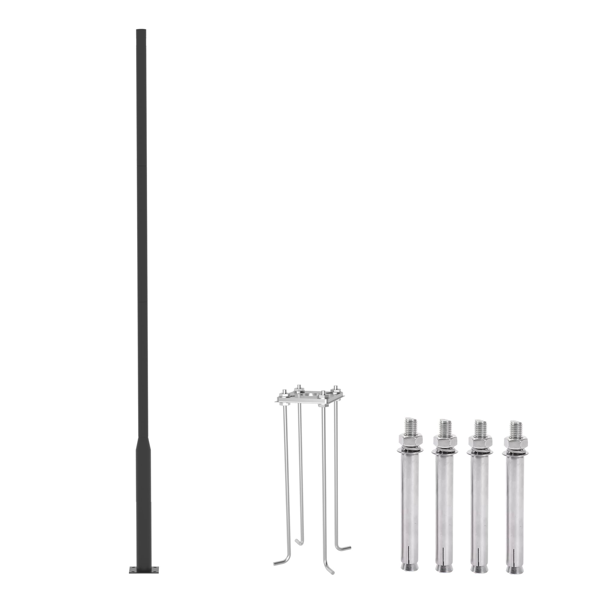 Photo 1 of CFY LIGHTING Round Steel Street Light Pole 13 FT Black