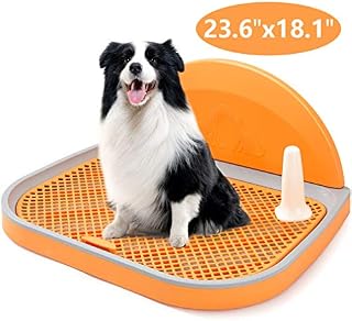 HIPIPET Puppy Dog Potty Tray 23.6''X18.1''X1.9'' Puppy Pad Holder with Removable Post