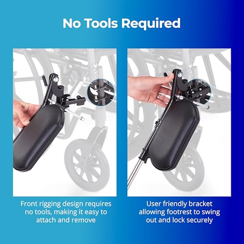 image for Invacare Wheelchair Elevating Legrest with Padded Calf Pads, Footrest 