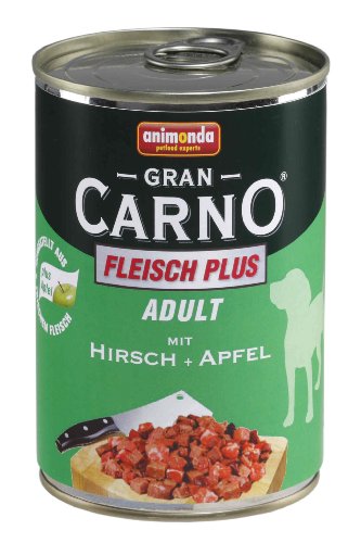 Animonda Gran Carno Hundefutter Adult Rind + Hirsch mit Apfel, 6er Pack (6 x 400 g)