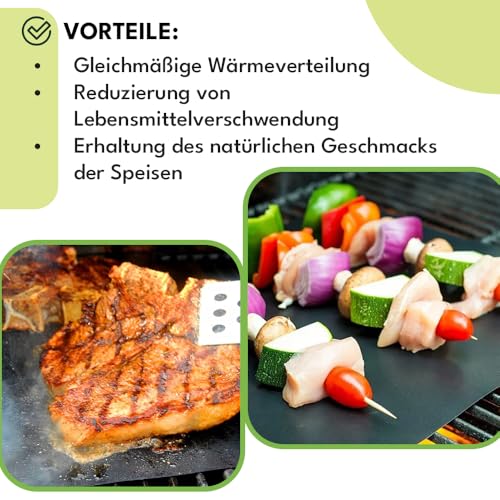 KRUMAD Mata teflonowa na grilla i do pieczenia 5 sztuk, wielorazowa mata BBQ, nieprzywierająca folia do piekarnika i grilla gazowego, odporna na wysoką temperaturę, akcesoria grillowe