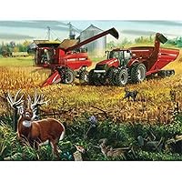 ZHXXFD Diamond Painting Kit Full Round Drill Tractor De Granja Rojo Pintura Diamante 5D Completo Adultos Niños,Diamant Painting Grandes Punto De Cruz Diamante Infantil Cristal Cuadro Art 30X40
