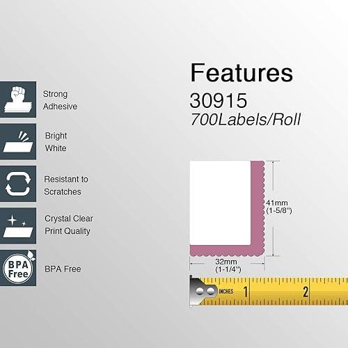 Miniatura 2 de BETCKEY - Compatible DYMO 30915 (1-58" x 1-14") Endicia Internet Sellos Postales Etiquetas (Solo Usuarios de Endicia Pago) - 10 Rollos7000 Etiquetas