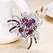 Mecool Broches Pin Fancy Flower Broche Síntesis Cubic Zirconia Broche Pin-Purple