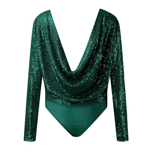 Mono de lentejuelas elegante de corte ajustado lavable a mano para mujer 5