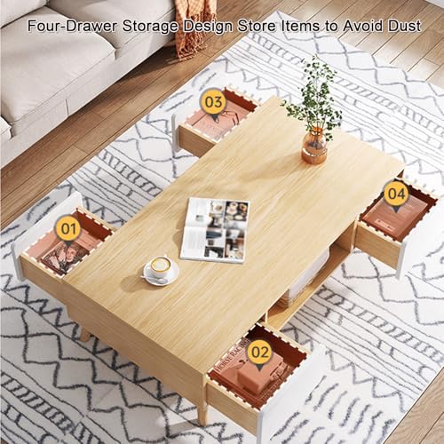 Table d'appoint rectangulaire en bois massif au design épuré