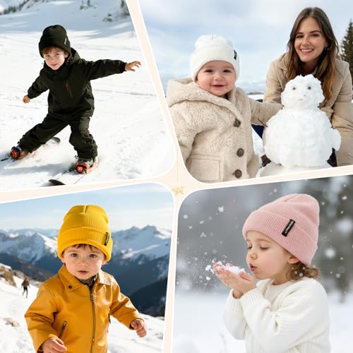 Image of American Trends Baby Boy Hat Toddler Newborn Hats for Boys Sherpa Lined Warm Fleece Boys Cap Winter Mitten Set Accessories Gifts