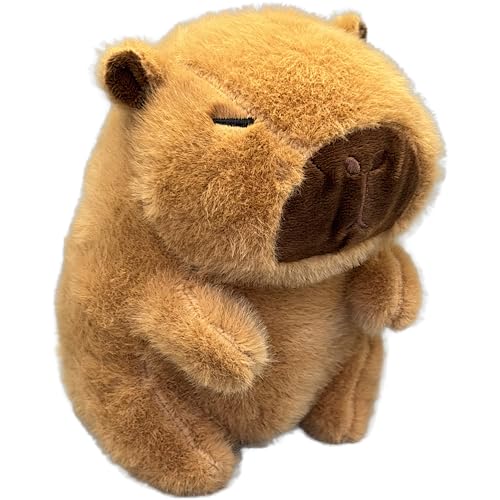 Hgplvxj Capybara Stuffed Animal, Cute Capybara Plush Toy Birthday for Kids (7.8Inch, Dark-Brown)