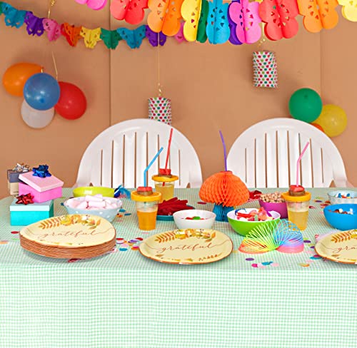 50 Count Thanksgiving Grateful Oval Plates 10" X 12" Paper Disposable Dinner Autumn Fall Leaves Thankful Platters Party Goods Set Harvest Leaf Holiday Decorations Dinnerware Wedding Event Supplies #TOP4