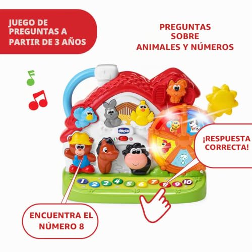 Chicco juguete de granja educativa y bilingüe para encajar figuras 8