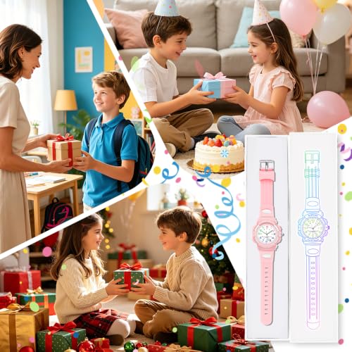 Image of CKV Kids Watch Analog Waterproof Time Teaching for Boys Girls | Acuurate Time Easy to Read with Soft TPU Band Thoughtful Present for Children age 5-15