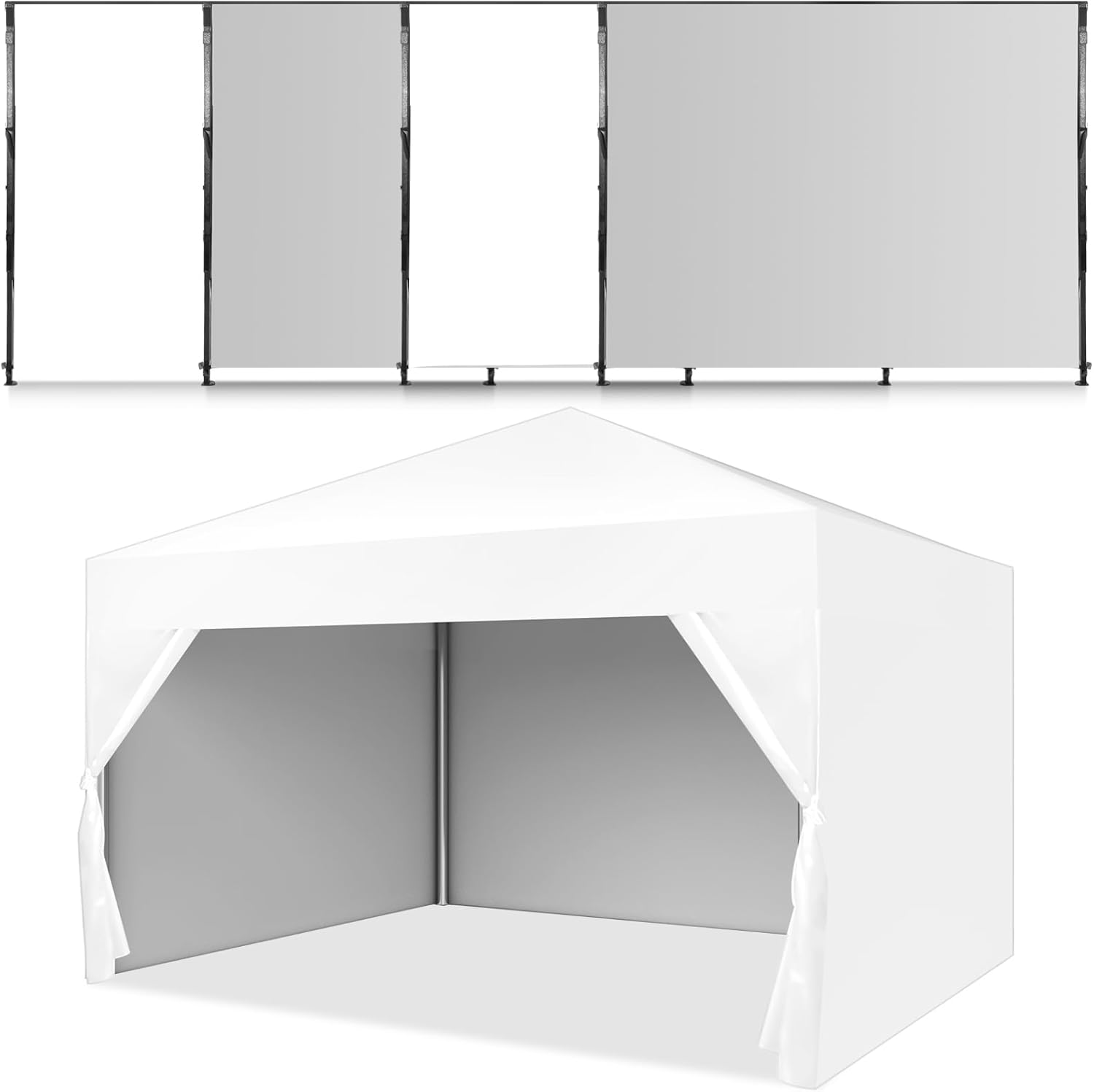 4 Pcs Canopy Sidewalls Silver Coated 210d Thickened Oxford Cloth, Pop up Commercial Canopy Tent, for Outdoor Events, 116.5 x 76.3 Inches (White)