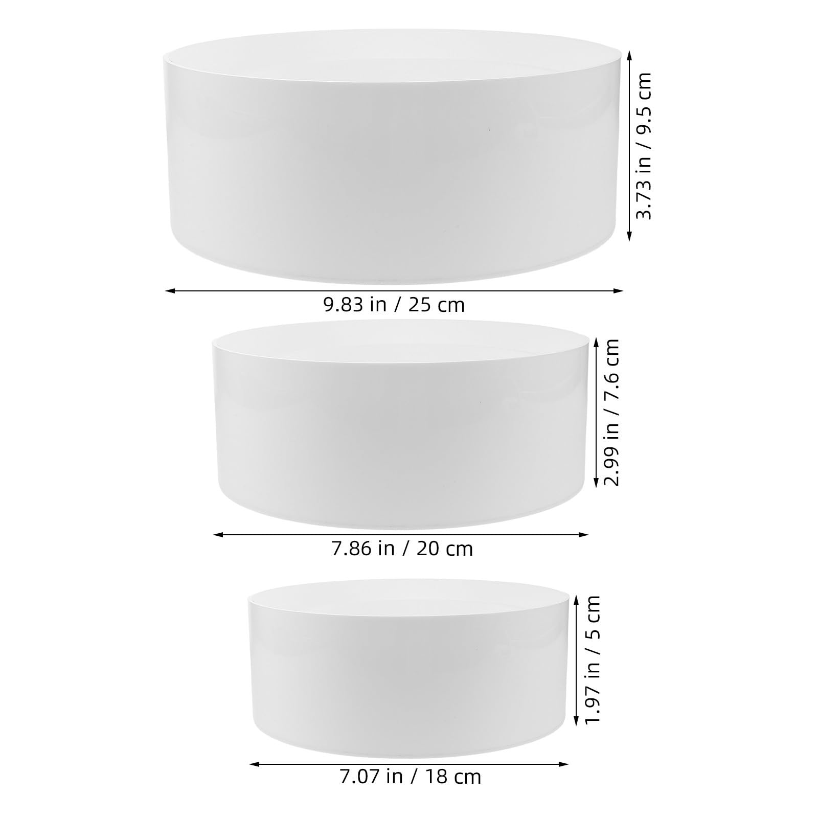 Acrylständer für Parfüm, 3 Stück, rund, vielseitige Größen, elegantes Design, leicht zu reinigen, für Display und Lagerung, weiß
