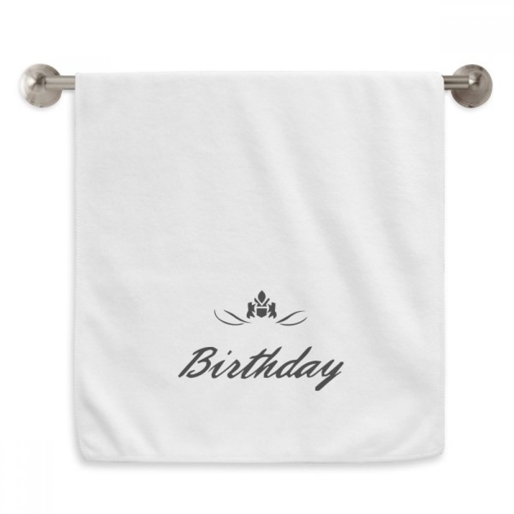 Serviettes Joyeux Anniversaire blanches douce débarbouillette 13x29 inch