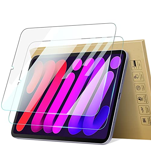 Benazcap Lot de 2 films de protection d'écran pour iPad Mini 6 2021 (6ème génération) Modèle A2568/A2569 Installation facile Anti-rayures Haute définition Dureté 9H pour iPad Mini 6e génération 8,3" Cover