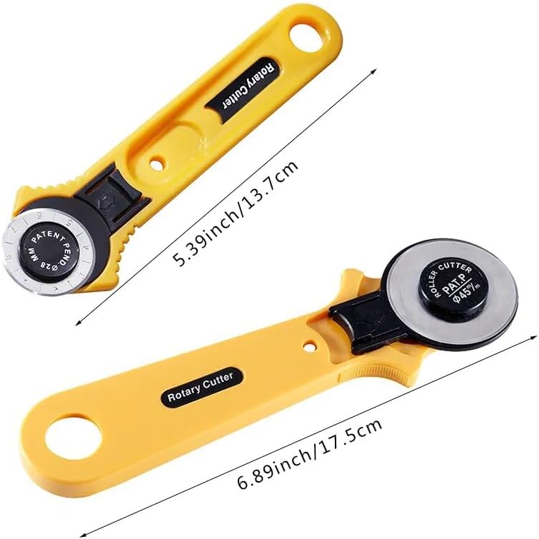 LMDZ Rotary Portable Loop Rotate Sewing Cutter Professional Tailor Premium Sewing Scissors DIY cutting tool with handle safety - (Color: 28mm)
