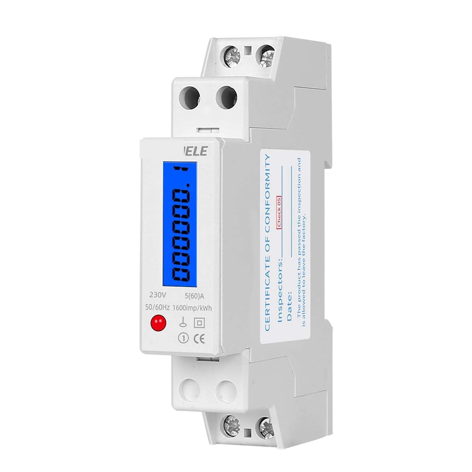 Wattmètre monophasé rail DIN AC 230V écran LCD pour local technique - 4