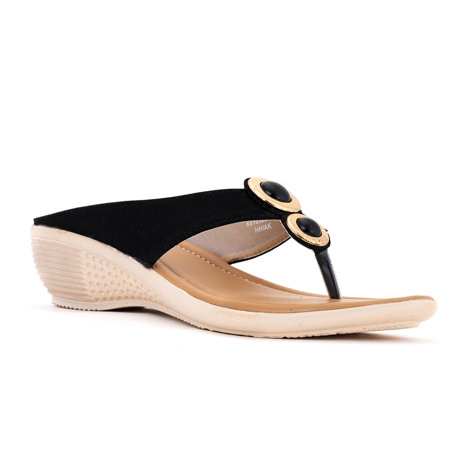 Khadims Black Wedge Heel Slip On Sandal for Women (6510326) (B0D6GJ3ZSL) Amazon Price History, Amazon Price Tracker