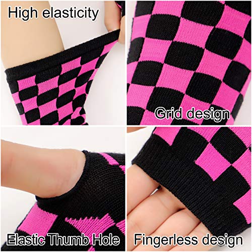Bellady 3 Pairs Arm Warmers Fingerless Gloves for Women,Fuchsia - Thumbnail 4