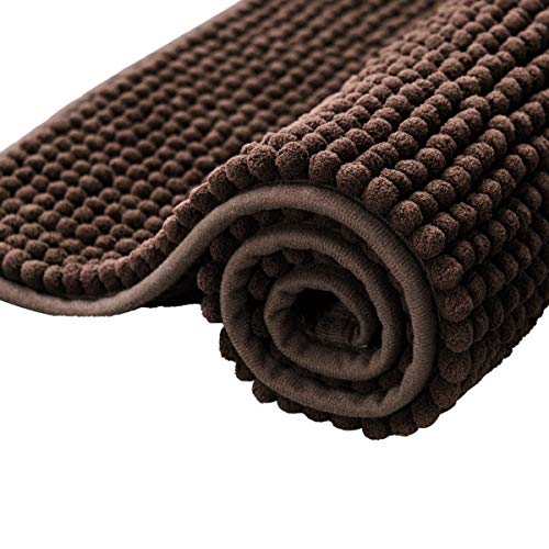 subrtex Badematte rutschfest Badezimmerteppich aus Chenille Saugfähig Badteppich weich...