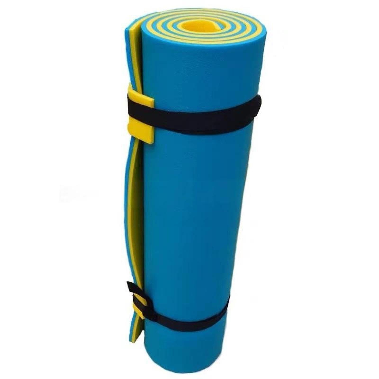 Tappetino Galleggiante Piscina Materassino Acqua Schiuma XPE Cuscino Flottante Singolo Letto Doppio Strato Adatto per Nuoto Parchi Acquatici, Giallo Blu