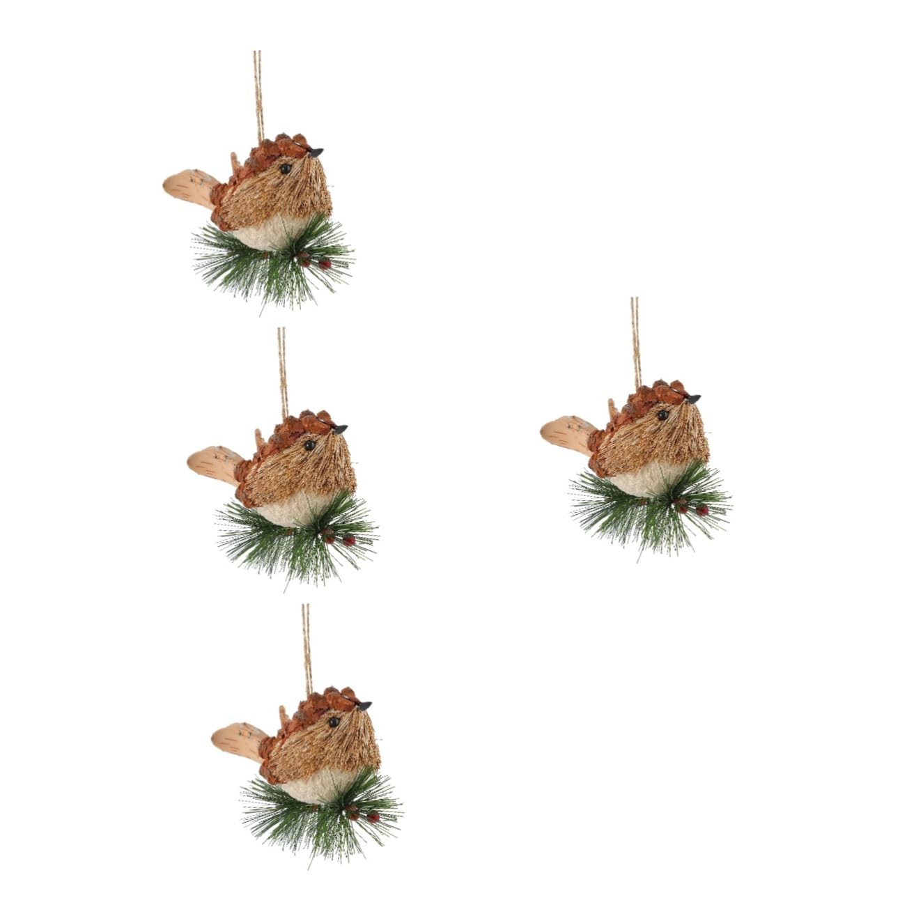 Garneck 4 Pz Ciondolo uccellino di paglia decorazione per uccelli da giardino all'aperto decorazioni per uccelli arredamento pendente dell'uccello di natale decorazioni sospese per feste