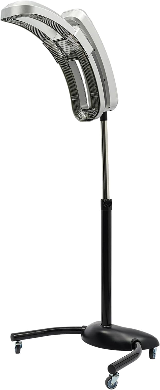 Vertical Hairdressing Heater,950W Standing Hair Dryer,360°Rotatable Salon Hair Dryer Vertical Cold Iron Hair Dryer,Time Temperature Adjustable(950W Silver)