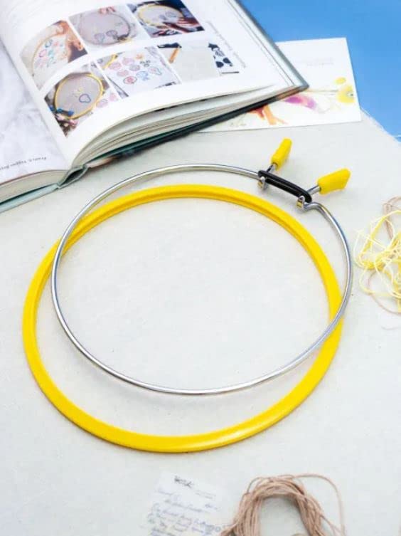 Premium Quality, Metal Spring Tension Embroidery Hoops, Cross Stich Hoop, Darning Hoops, Embroidery Tension Shed (Yellow, Siz Mix) by Nurge - Image 3