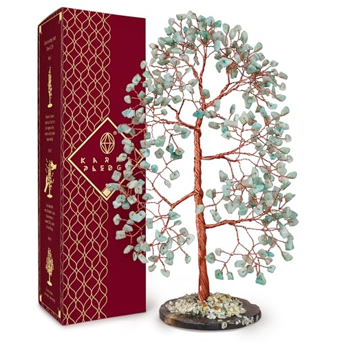 KARMAPLEDGE Chakra Tree of Life Birthday , Mom, Sister, Friends, Handmade Healing Crystal Tree Bring Money, Positivity & Good Luck, Boho Home, Room and Office Desk Decor, Unique Gifts for Mother 260 g