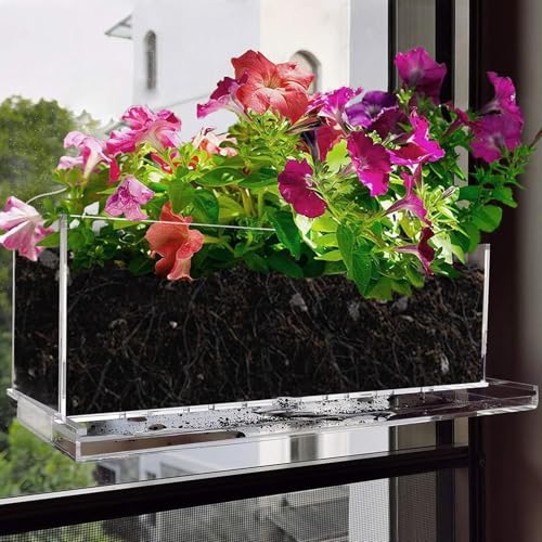 Jardinières à fenêtre transparentes pour fleurs sans percer - 3