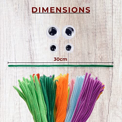 360Pcs Multi Colour Pipe Cleaners+100Pcs Googly Eyes - Pipe Cleaner For Craft Supplies & Diy Art Creative Craft Projects & Decorations #TOP1