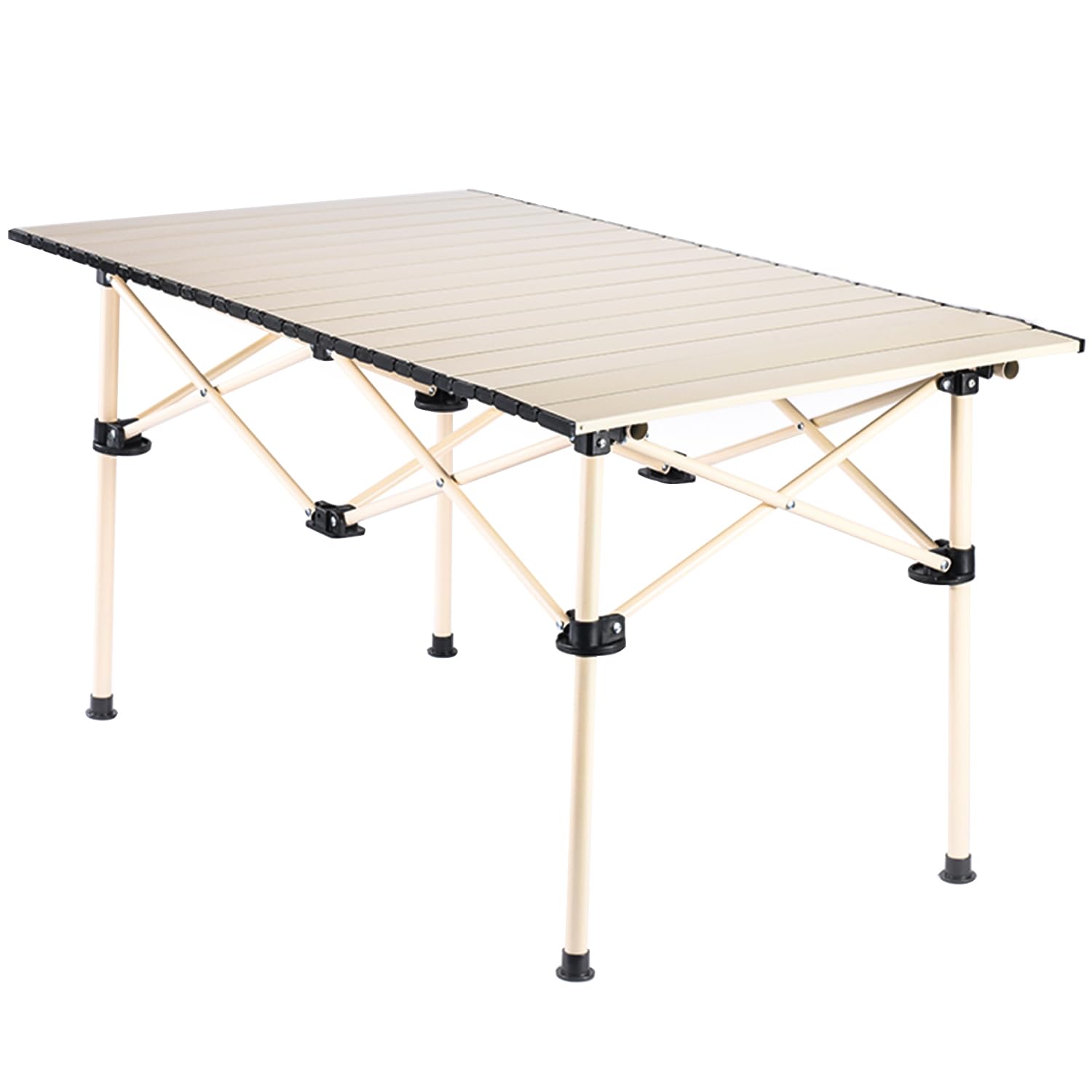 Camping Table, Ultralight Aluminum Folding Beach Table with Carry Bag Travel Table for Beach, Picnics, Cooking, 37.4"x21.7"x19.7", White