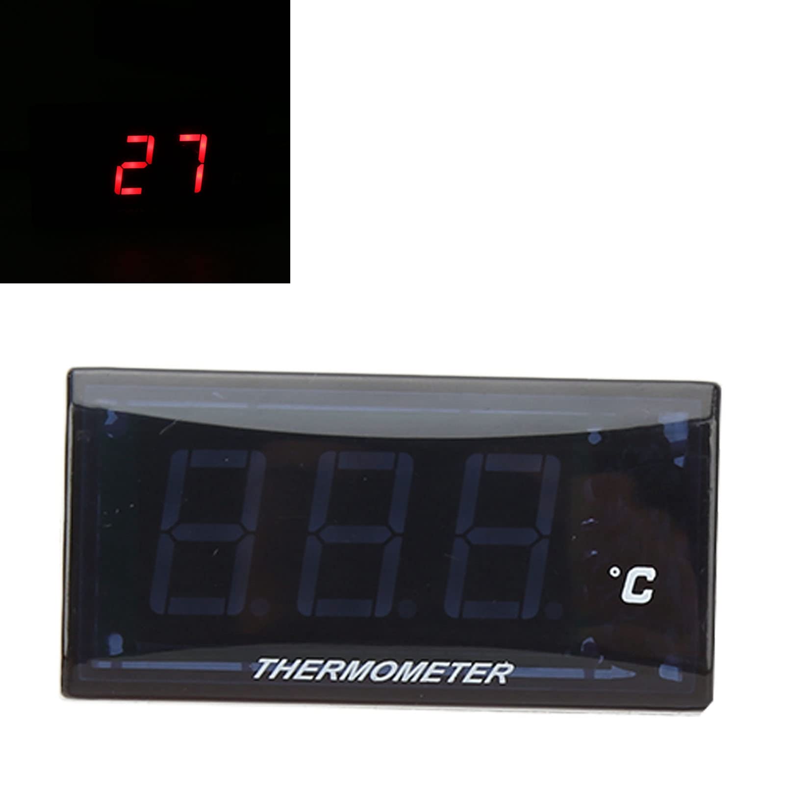 Universal Motorcycle Water Temperature LCD Digital Super Slim 0 120 ℃ Plage d'affichage avec adaptateur de capteur 18 mm pour et autres motos matériaux ABS 57 x 29 x 13 mm (Rote
