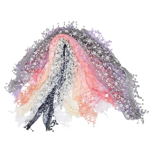 Écharpe triangle floral LALAFINA lot de 8 voiles en dentelle pour cortège de mariage
