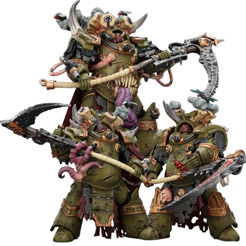 Image of JOYTOY Death Guard Warhammer 40k 1 /18 Action Figure Death Guard Deathshroud Terminator Set of 3 Figures Collectible Gifts,Toys for Kids 15+ and Adults 5.51-inch