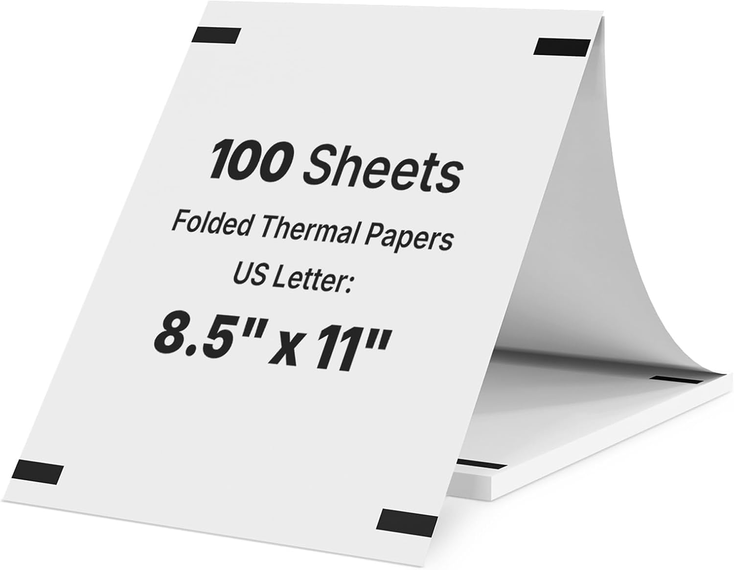 Thermal Paper 8.5 x 11 Inch for Portable Printers, 100pcs US Letter Size