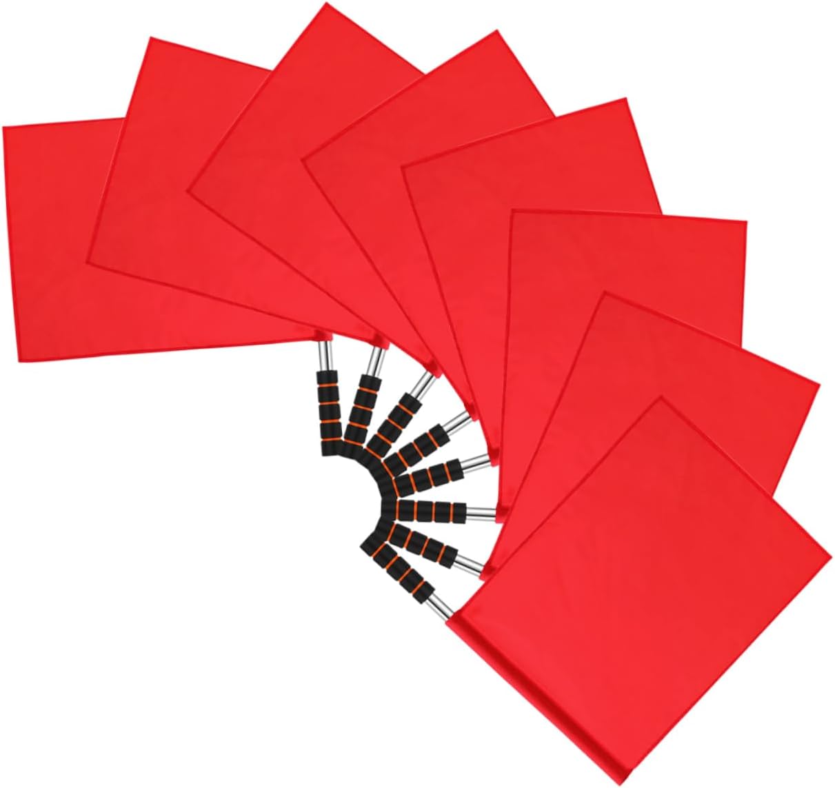 8pcs Red Safety Flag Referee Flags for Railway Protection Sports Event