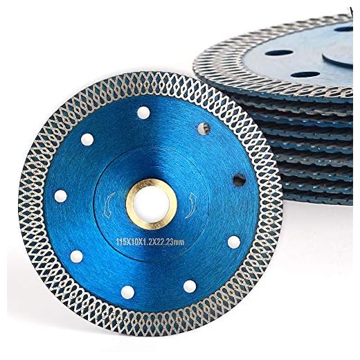 10Pcs/Box Supper Thin Diamond Tile Blade Porcelain Saw Blade for Cutting Porcelain Tile Granite Marbles (4.5"-10pcs/Box)