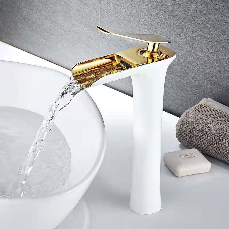 Robinet de lavabo b noir eau chaude froide avec commande fluide