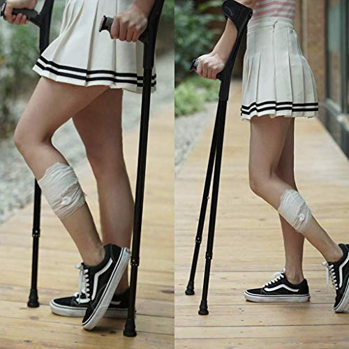 Muletas ergodinámicas para antebrazo, Color Negro, muletas Ligeras, muletas Ligeras con puños para el Brazo, 10 Paradas de Altura Ajustable para Adultos estándar y Altos, 2 Unidades