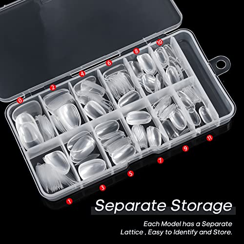 Ranrose Short Oval False Nail Tips-240Pcs Short Soft Gel Full Cover Almond Shape Nail Tips Round Soft Gel Nail Tips For Nail Extension Tips #TOP5