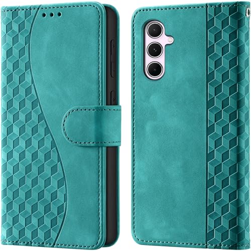 Flip Wallet Case For Samsung Galaxy A55 5G PU Leather Turquoise
